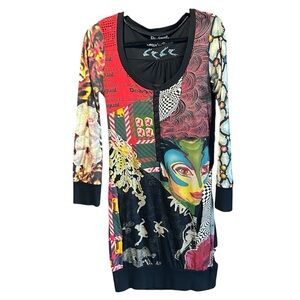 Unique and colorful Desigual and Cirque du Soleil Long Sleeves Dress